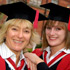Julie Kirkbride and Rebecca Wood graduating together at Teesside.