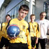Teesside Sport Science student Vicky Evans, footballers Scott Hill, Jack Cubbin, Craig Risebury and Teesside Sport Science student Shane Hassell. 