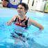 Sharon Gayter in the University's hydrotherapy pool.