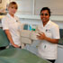 Left to right, dental students Simone Seyburn, Sophie Walker and Esther Fernandez.