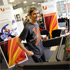 Sharon Gayter breaking the running on a treadmill world record at Teesside University