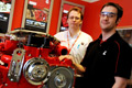 Manufacturing Engineering Manager Steve Morley and Teesside University graduate Barry Moore.