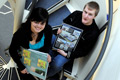 Mrinalini Elliott, who was chosen as winner of the design project, with runner up Jamie Bishop 