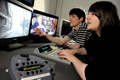 Pictured editing the film, front Ian Orwin and back, Robin Pepper.