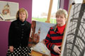 Professor Gerda Roper, Dean of the School of Arts & Media with Julie Macbean, artist in residence at Teesside University, Darlington