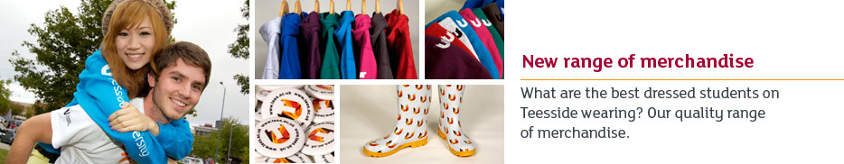 What are the best dressed students on Teesside wearing? Our quality range of merchandise.