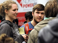 Student at a recent careers fair