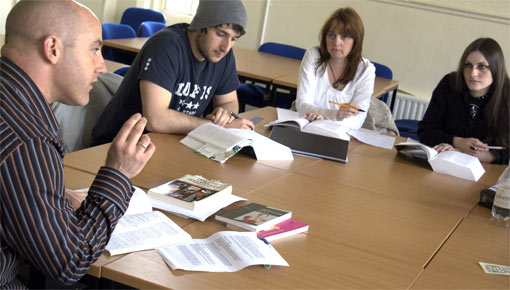 English students in the Learning Resource Centre