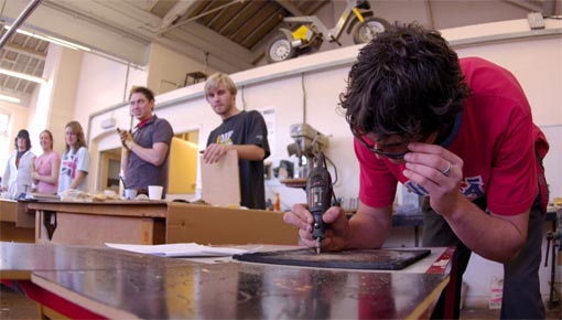 Graphic design students in Design Workshops