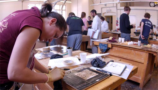 Graphic design students in Design Workshops