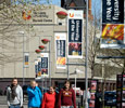 The campus today in 2010 – proudly displaying the banners for being the first modern university to win University of the Year.