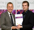 Robbie Love, Astley Community High School, winner of Passport Pride Award for English & History with Martin Pout, Assistant Dean, School of Arts & Media (on behalf of Middlesbrough Town Centre Company)