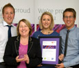 Angela O’Donoghue, Principal and Emma Hardman, Andrew Calder & Gary Lynch, Progression Coaches, City of Sunderland College, winners of Passport Newcomer of the Year