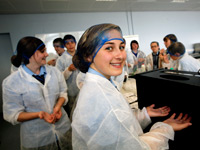 Pupils from High Tunstall School, Hartlepool, during the chemistry at work event hosted by at Teesside University.