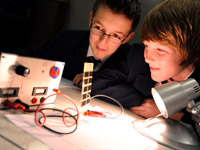 Josh Snaith, left and Oliver Smith, of Bydales School, Marske, measuring amps from a solar panel. Josh Snaith, left and Oliver Smith, of Bydales School, Marske, measuring amps from a solar panel.