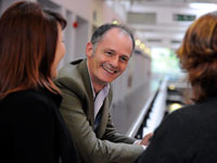 Richard Klein talks to Teesside students. Richard Klein talks to Teesside students.