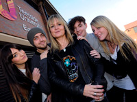 Helen Spencer, of the BBC, pictured centre with students from left, Steff Ellis, Alasdair Elmes, Matthew Bishop and Sian Stevens Helen Spencer, of the BBC, pictured centre with students from left, Steff Ellis, Alasdair Elmes, Matthew Bishop and Sian Stevens