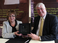 Michele Sutton, Principal of Bradford College and Teesside University Vice-Chancellor Professor Graham Henderson Michele Sutton, Principal of Bradford College and Teesside University Vice-Chancellor Professor Graham Henderson
