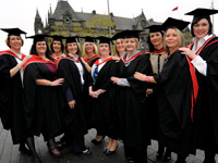 Pictured from left, Jane Craig and Jill Huddlestone with other graduates from the BA (Hons) Business Management top up Pictured from left, Jane Craig and Jill Huddlestone with other graduates from the BA (Hons) Business Management top up