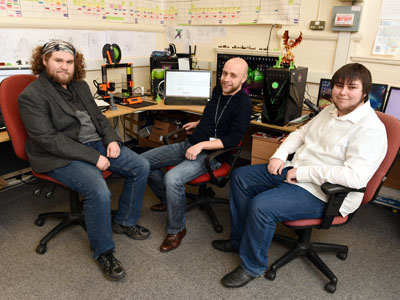 From left - Lawrence Williams, Kevin Miree and Jordan Knights of Hobgoblin 3D From left - Lawrence Williams, Kevin Miree and Jordan Knights of Hobgoblin 3D