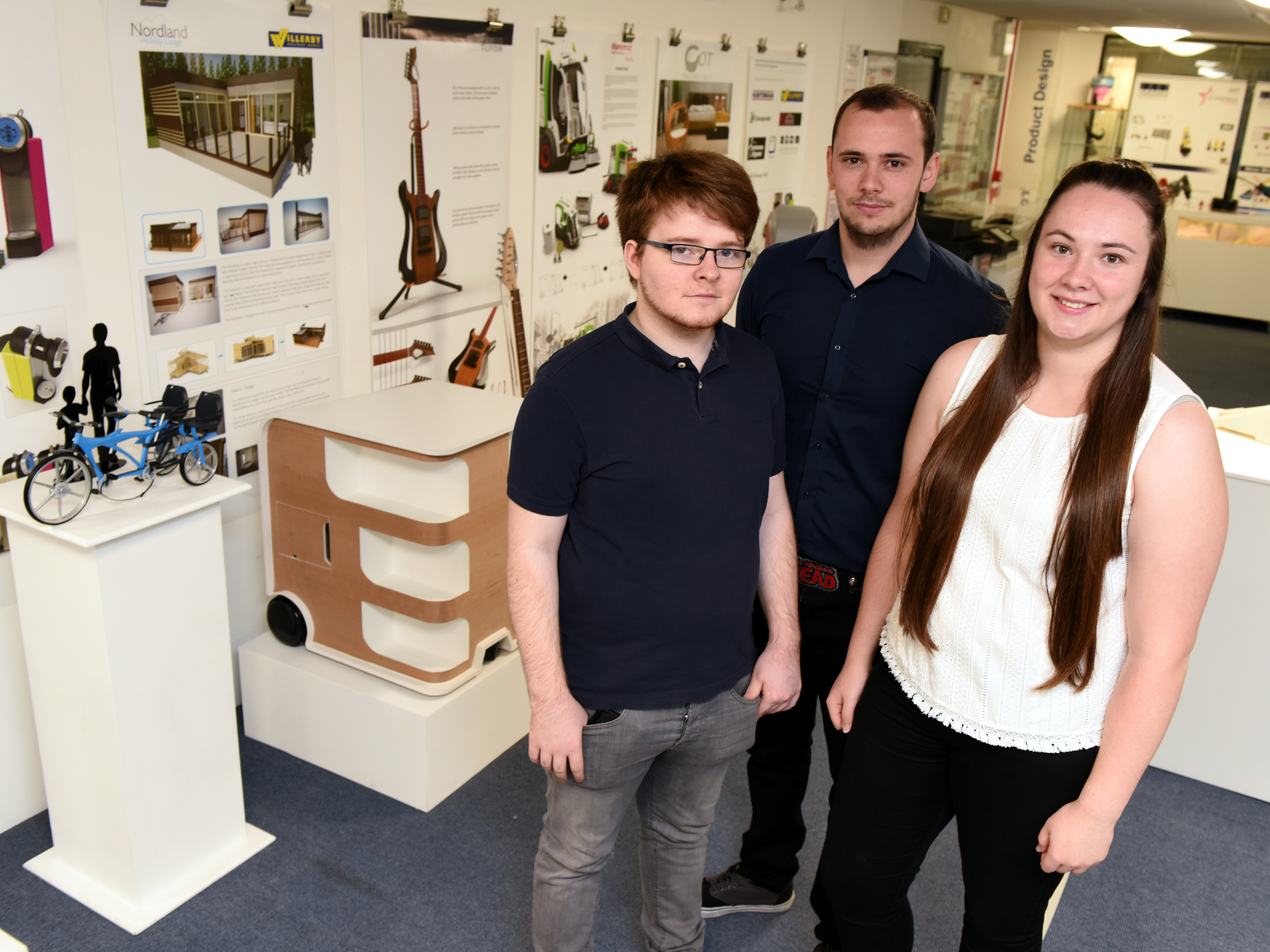 Three of the Teesside University prize winners, Declan Carter, Lewis Brown and Chantelle Wilson Three of the Teesside University prize winners, Declan Carter, Lewis Brown and Chantelle Wilson