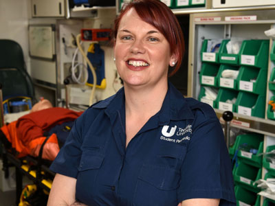 Caroline Wright. Link to Degree course put Caroline on paramedic career path.