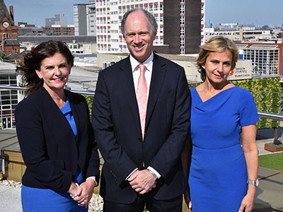 From left - Professor Jane Turner, Scott Wightman and Emma Wegoda at Teesside University.. Link to High Commissioner learns about Teesside University’s links with business.