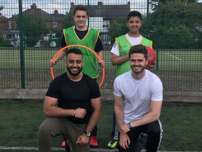 Gurmeet Singh and Matty Jenkinson with Jason Singh and Logan Lowe from Acklam Grange School Gurmeet Singh and Matty Jenkinson with Jason Singh and Logan Lowe from Acklam Grange School