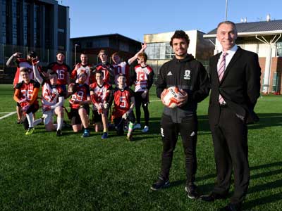 Teesside University Vice-Chancellor and Chief Executive Professor Paul Croney with Middlesbrough FC's Fabio Da Silva. Teesside University Vice-Chancellor and Chief Executive Professor Paul Croney with Middlesbrough FC's Fabio Da Silva.
