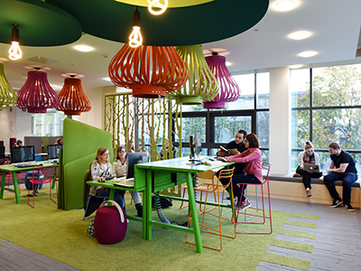 Teesside University students. Link to League table success continues upward trend.