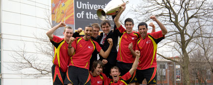 Robbie Bettson, Saif Al-Harthi, Coach Damon Shaw, Immy Rashid, Sean O'Brien, Pete Bulmer, Jon Prosser, Captain Jason Kilbride, Mikey Roberts, Shane Capell.. Link to Football team continue sporting triumphs.