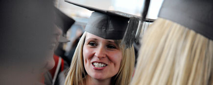 Teesside University graduates celebrate in Darlington.. Link to Celebrations at fifth Darlington graduation .