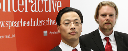 Paul Li (left) and Dan Riley (right). Link to Competition success for DigitalCity Fellows Spearhead Interactive.