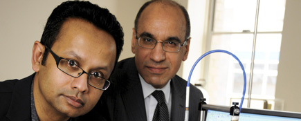 Dr Meez Islam (left) and Professor Zulf Ali (right).. Link to Teesside University pioneering life-saving research to provide early diagnosis of a deadly disease.