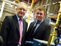 Adam Stewart, right, with Tom Weldon, Site Operations Director at International Cuisine