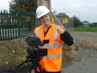 Amy Mehaffy on location with Time out of the Box.