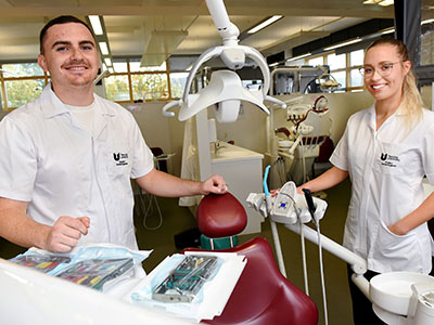 Dental hygiene students Liam and Ivett Hollands. Link to View the pictures.