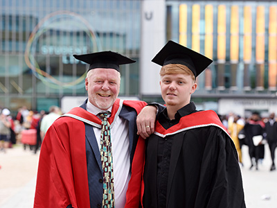 Teesside University graduation is extra special for dad and son. Link to Teesside University graduation is extra special for dad and son.