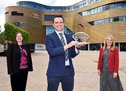 (left) Paula McMahon, ICE North East Vice Chair and Founding Chair Engineering Together, (middle) Daniel Patton (right) Nicola Hill, CIHT North East and Cumbria Chair and Engineering Together member