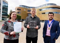 Left to right - Paula McMahon (Co-Chair, Sir Robert McAlpine), Daniel Crow and Peter Conlan (Regional Chair, CIHT) 