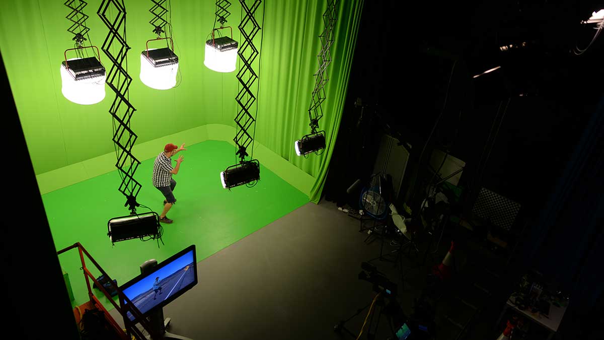 Green screen sound stage