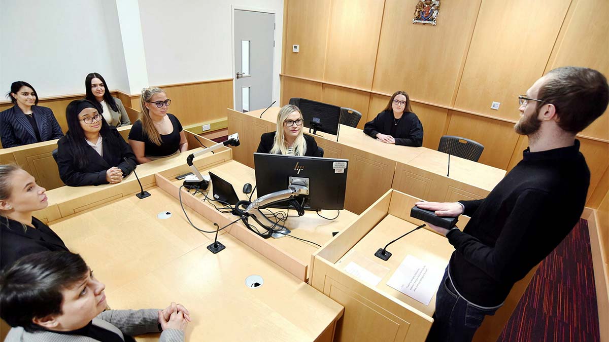 Mock courtroom