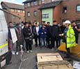 Looking at drilling equipment and rock core samples taken from ground investigations at our Middlesbrough campus