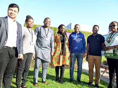 Teesside University's seven Commonwealth Scholars.. Link to Teesside welcomes magnificent seven for prestigious international scholarship.
