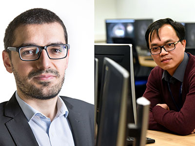 Dr Claudio Angione and Professor The Anh Han who are leading the Turing Network Development at Teesside University.. Link to Building AI capability across the region.