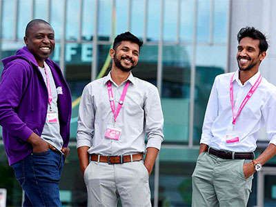 Eby Eldho (President Education), Nigil Narayanan Thathron (President Activities) and Femi Abolade (President Welfare). Link to Meet our new Students’ Union Officers.