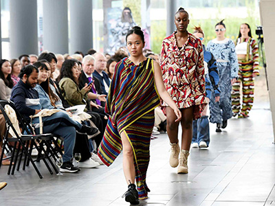 Models showcasing garments produced by Teesside University students. Link to  Students show a passion for fashion.