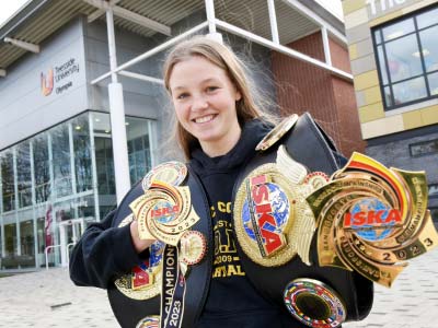 Mary Corbyn. Link to World Kickboxing Champion brings home double gold.
