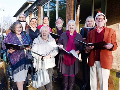 Breathe Easy group members with Professor Sam Harrison