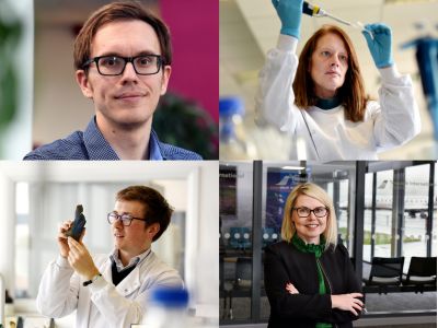Spotlight series speakers Dr Ben Lamb, Dr Desiré Dalton, Dr Rhys Willliams, and Beverley Boden. Link to Teesside University puts academic expertise in the spotlight.
